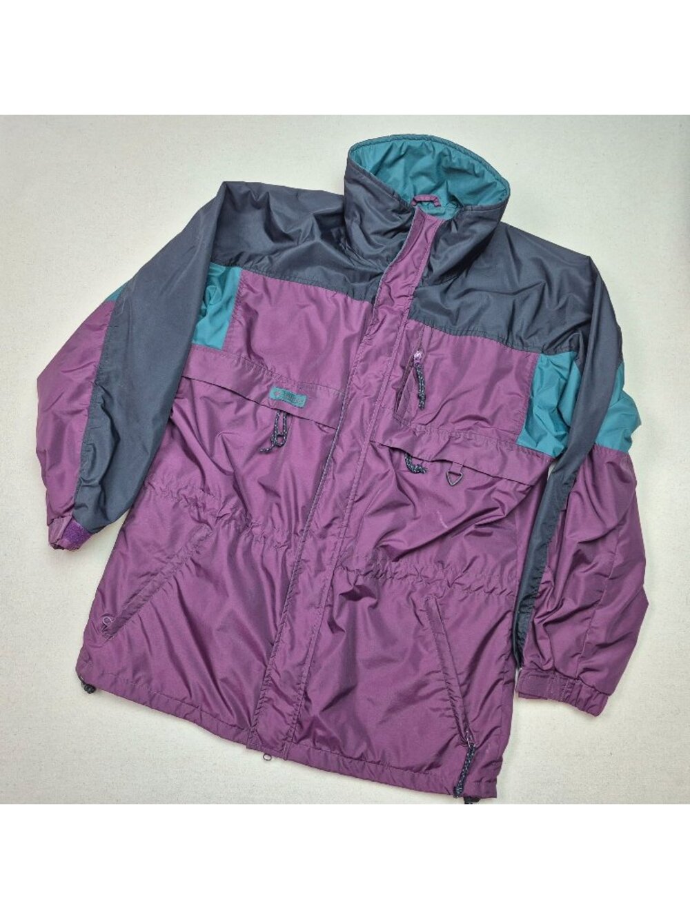 Columbia Mens Waterproof Breathable Raincoat Ski Snowboard Jacket Pur Sz M VTG